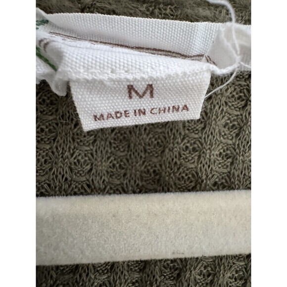 Loveriche Hoodie Sweatshirt V Neck army green women's size M boho preppy comfy - Picture 10 of 11